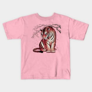 Wistful Tiger Japanese Art Print Kids T-Shirt